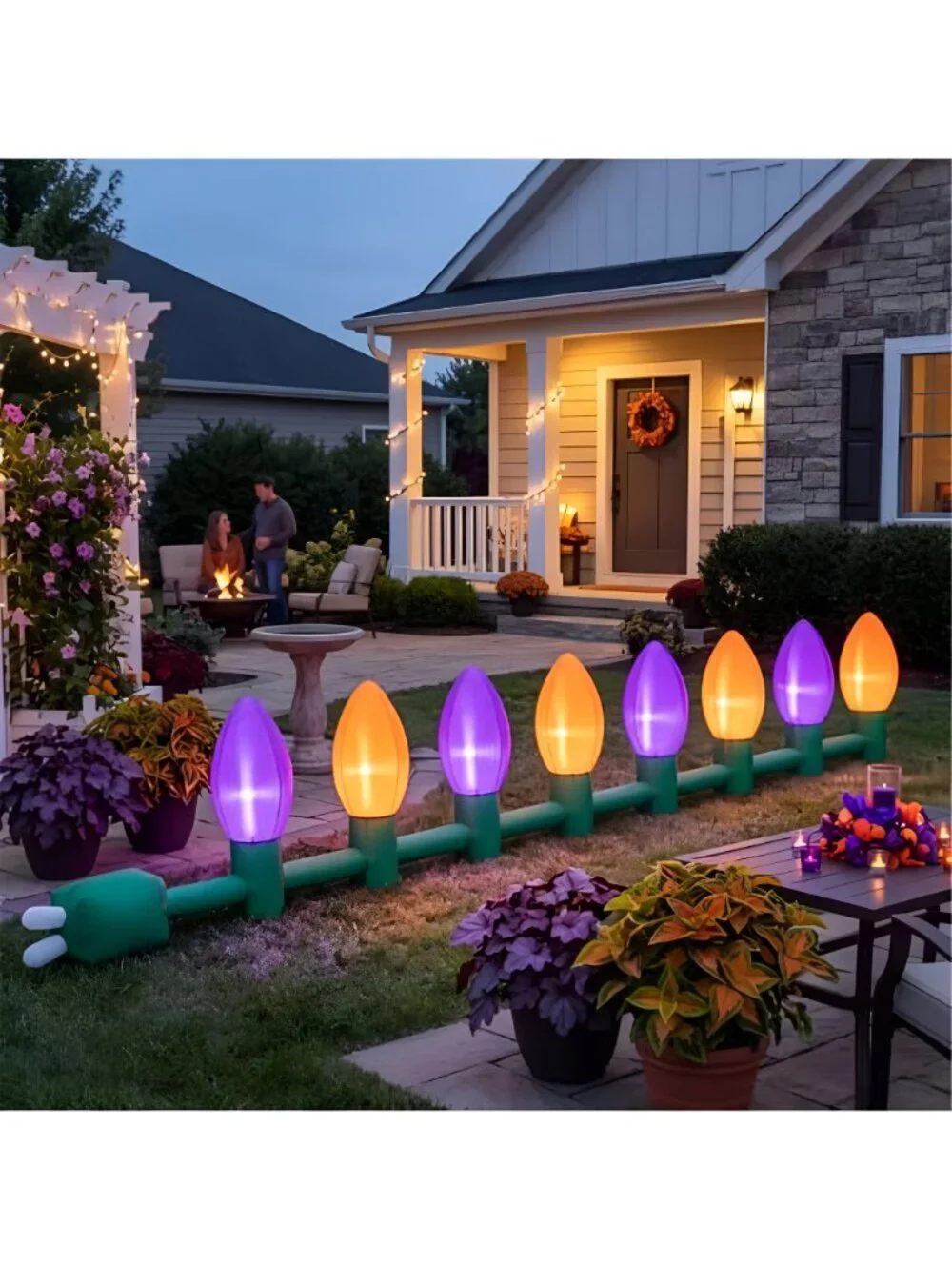17ft Halloween Giant Inflatable Light Bulb Outdoor Blow up Giant LED